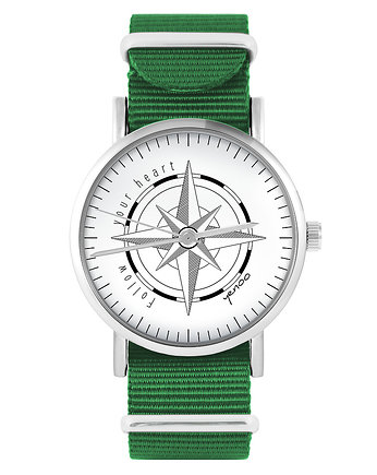 Zegarek - Kompas - zielony, nylonowy, OKAZJE - Prezenty na 18 dla chłopaka