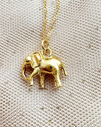 Naszyjnik ze słonikiem, złoty słoń zawieszka, Anemon Atelier