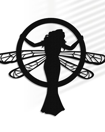 Dekoracyjny panel ażurowy, SECESJA, WOMAN DRAGONFLY, Dekoracja ścienna 3D, Or, ORNAMENTI