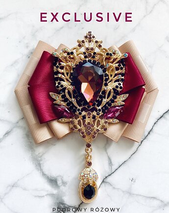 Brosza  z Ogromnym kryształem 1 szt NEW, Pudrowy Różowy