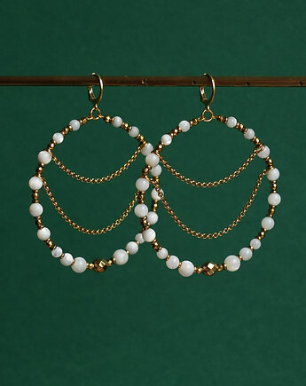 Duże kolczyki koła z masą perłową, AT NOON