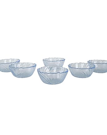 Komplet szklanych miseczek, włoski design, lata 70, produkcja: Włochy, Przetwory design