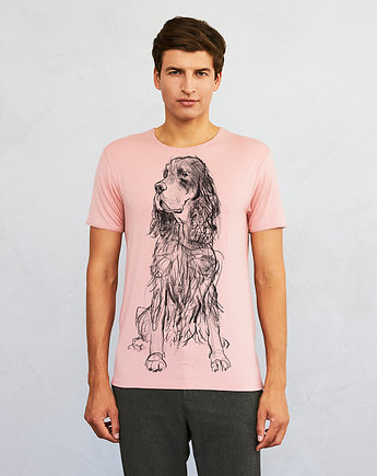 Scottish Setter Dog Men's T-shirt light pink, SELVA