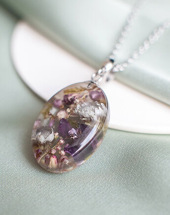 Wisiorek z kompozycją kwiatową, nature gift