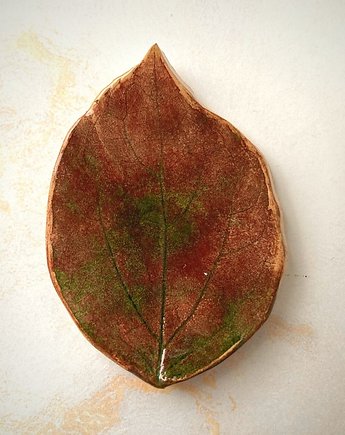Ceramiczna podstawka brązowo-oliwkowy liść, annaflora