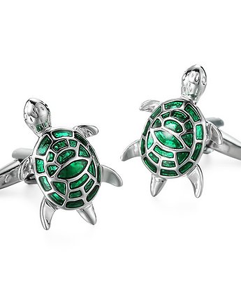 SPINKI DO MANKIETÓW koszuli żółw żółwie zielone, ZAMIŁOWANIA - Oryginalny prezent