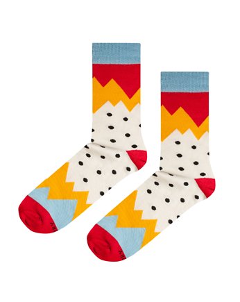 Skarpetki Cream Zigzag Dots, Soxstory