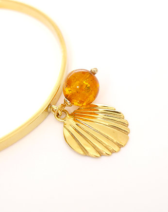 HIT! Bransoletka muszelka z bursztynem, POLLY Design