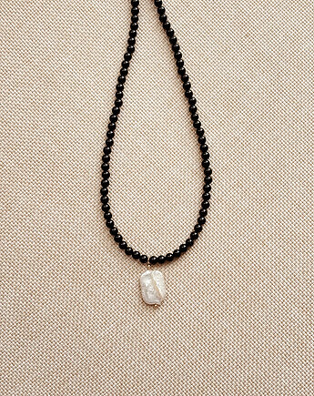 Naszyjnik czarny Onyks z perłą, Chmolowska Jewellery