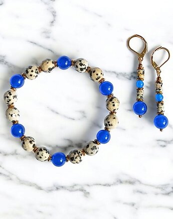 RAZEM TANIEJ! jasper collection : bransoletka i kolczyki : jaspis & jadeit, kaktusia