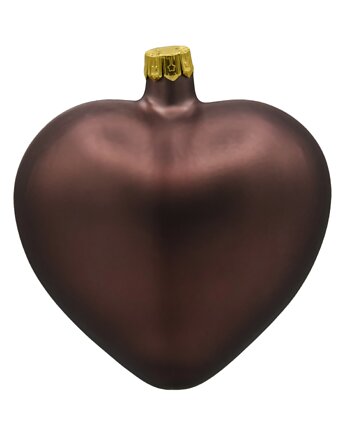 Bombka choinkowa: Serce matowe: brązowe, Syn Bombkarza