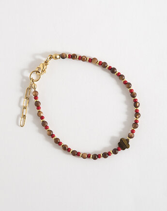 Brązowa bransoletka z kwiatkiem, ech studio