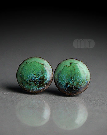 Kolczyki ceramiczne Mchowe 9mm, Magda Łysiak