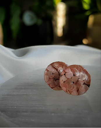 Łososiowe kolczyki sztyfty, duże, Figa handmade accessories