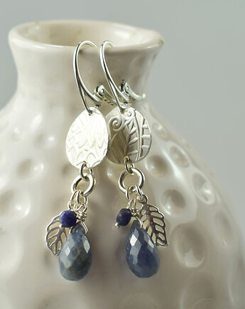 Imperfect - srebrne kolczyki z szafirem, Sunflower Kornelia Kubinowska