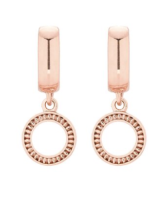 Kolczyki z różowego złota z ozdobnymi kółeczkami, SOTHO