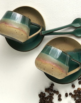 Zestaw dla dwojga filiżanka ceramiczna - Rajska plaża, Ceramika Tyka