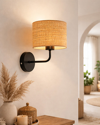 Rattanowy kinkiet ścienny na przedpokój MODENA BOHO, LYSNE