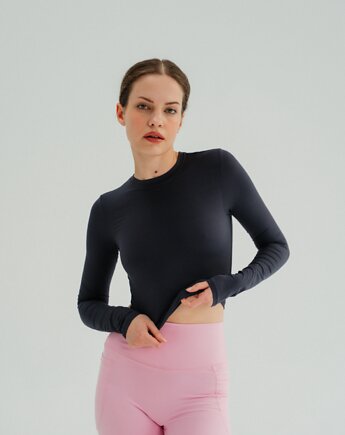 Longsleeve do jogi damski VOGUE - navy blue, Moonholi