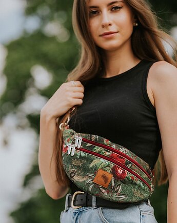 Nerka z wodoodpornego weluru, wzór w róże i pszczoły, Karolina Audycka