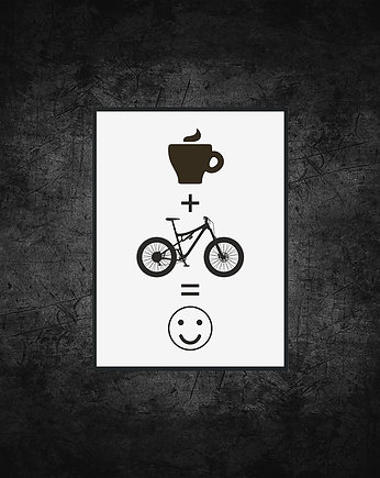 Plakat z rowerem. Rower + kawa = :-), studioixi