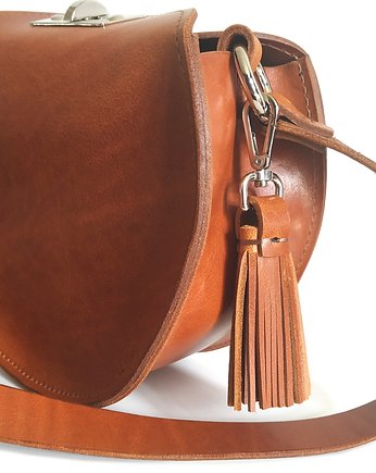 ROUND Bag koniakowa skóra jucht, PAWDECO