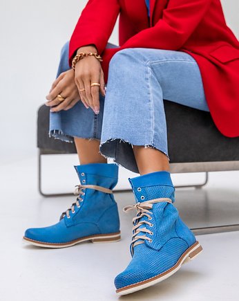 RĘCZNIE ROBIONE BOTKI ZAPATO 428 SZAFIROWY, Zapato