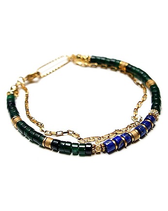 Lush meadow /jadeit, lapis lazuli/ 2.03.25  bransoletka - Szlachetna kolekcja, KiKa pracownia