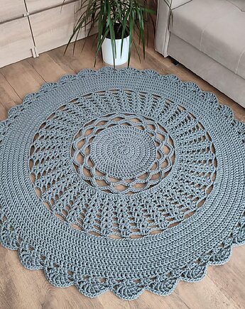 Dywan okrągły szydełkowy ze sznurka bawełnianego 140cm, MISZ MASZ Dorota Tyszko