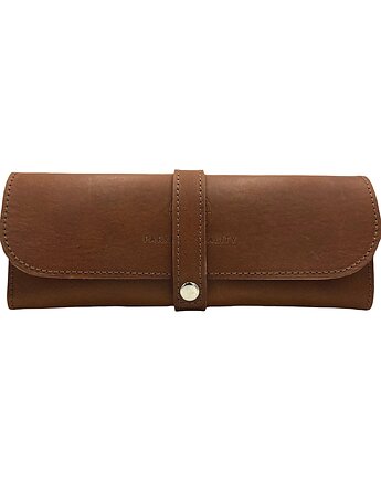 Etui na długopisy Piórnik skórzany tuba futerał Brązowy Parker Quality, Parker Quality