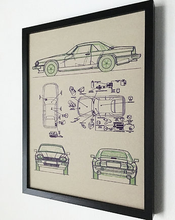 WYDRUK NA TEKTURZE 30X40 JAGUAR XJS pion, 777 Tshirts