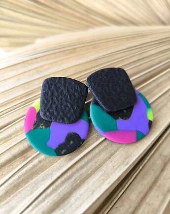 Kolczyki sztyfty DZIKIE koła, sploteka