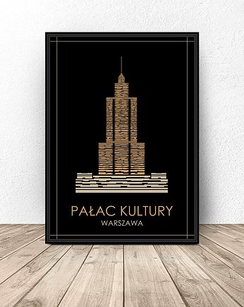 Kolorowy plakat Warszawy "Pałac Kultury" 50x70 (500mm x 700 mm), scandiposter
