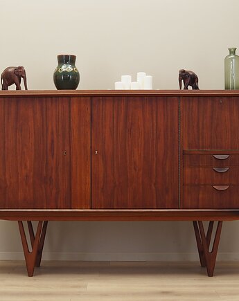 Highboard tekowy, duński design, lata 60, designer: Kurt Østervig, Przetwory design