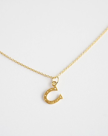 Gold Plated Horseshoe Necklace, Le Boho Bleu