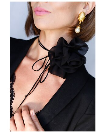 Czarny jedwabny choker, Celina Parysów