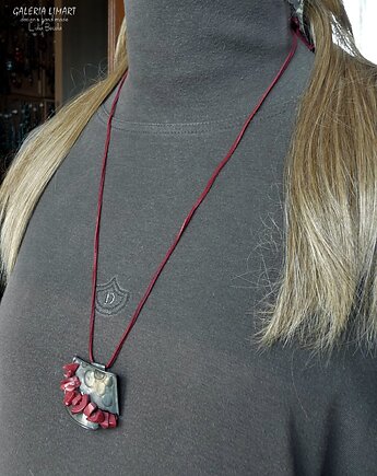 Koral na miedzi oryginalny ręcznie robiony wisior, unikatowy prezent, Galeria Limart