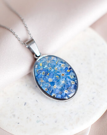 Wisiorek z niezapominajkami, nature gift