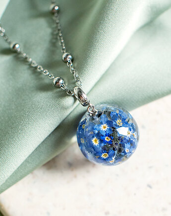 Wisiorek z niezapominajkami, nature gift