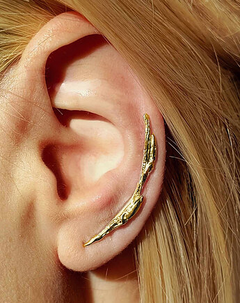 Kolczyk- nausznica GAŁĄZKA Gold lewe ucho, ZIĘBA