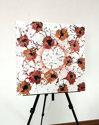 Flower Flow IV 55x55 cm  Akryl na płótnie Obraz do salonu, Joanna Bilska