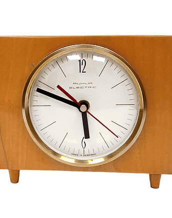 Zegar kominkowy vintage Ruhla Electric lata 70. drewno design mid-century, Good Old Things