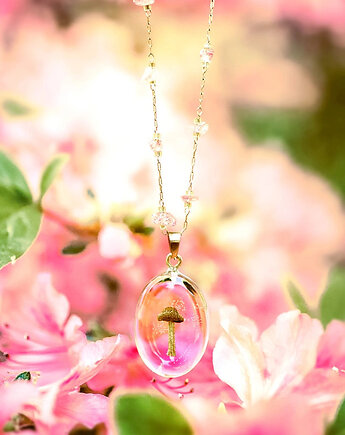 Naszyjnik z grzybkiem, kwiaty biżuteria