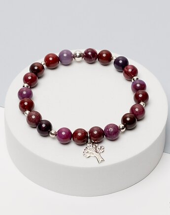 Bransoletka Damska z Kamieni Naturalnych Sugilit i srebra 925, Black Mamba Jewelry