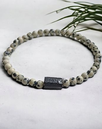 Damska : jaspis & turmalin : ochronna bransoletka, kaktusia