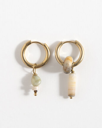 Złote kolczyki Boho z zawieszkami, ech studio