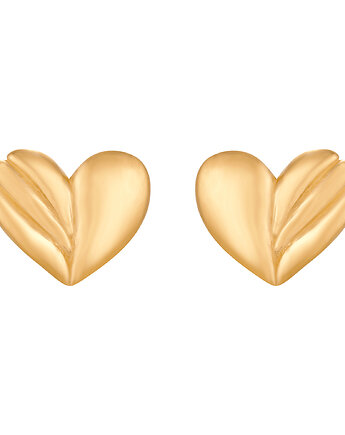 Złote kolczyki zdobione serduszka