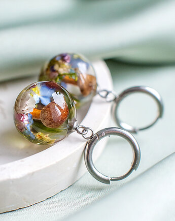 Kolczyki z leśną kompozycją, nature gift