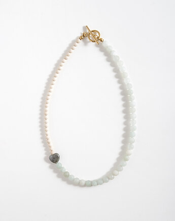 Naszyjnik z kamieni naturalnych z sercem, ech studio