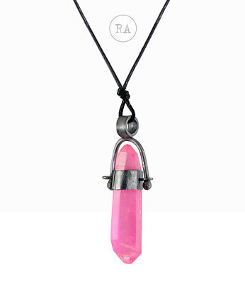 SREBRO Pink Aura - naszyjnik z kryształem, RA